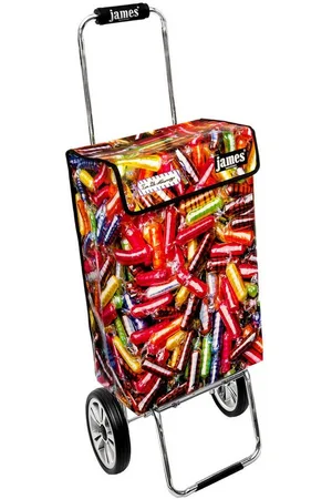 JAMES Einkaufstrolley MÄSSMOGGE - stabiler Einkaufswagen mit individuellem Design, Handmade in Austria - Einkaufsbegleiter mit viel Stauraum - trägt 40kg - Verkäufer: Warenhaus 23