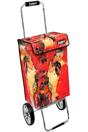 JAMES Einkaufstrolley KLIMTGIRLS - stabiler Einkaufswagen mit individuellem Design, Handmade in Austria - Einkaufsbegleiter mit viel Stauraum - trägt 40kg - Verkäufer: Warenhaus 23