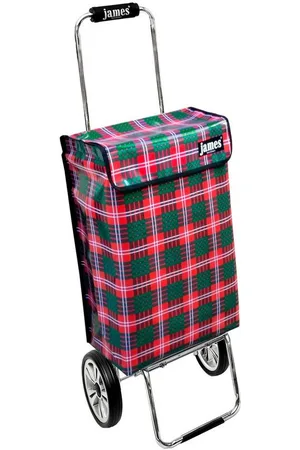 JAMES Einkaufstrolley SCHOTTEN - stabiler Einkaufswagen mit individuellem Design, Handmade in Austria - Einkaufsbegleiter mit viel Stauraum - trägt 40kg - Verkäufer: Warenhaus 23