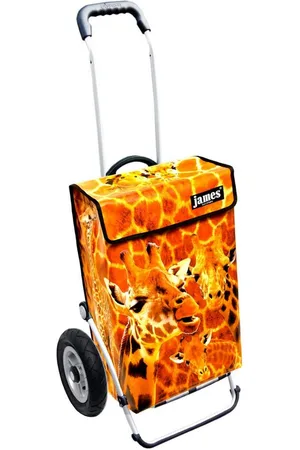 JAMES Einkaufstrolley GIRAFFEN - stabiler Einkaufswagen mit individuellem Design, Handmade in Austria - Einkaufsbegleiter mit viel Stauraum - trägt 40kg - Verkäufer: Warenhaus 23