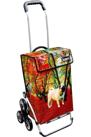 JAMES Einkaufstrolley MOPSI - stabiler Einkaufswagen mit individuellem Design, Handmade in Austria - Einkaufsbegleiter mit viel Stauraum - trägt 40kg - Verkäufer: Warenhaus 23