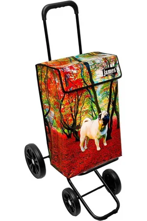 JAMES Einkaufstrolley MOPSI - stabiler Einkaufswagen mit individuellem Design, Handmade in Austria - Einkaufsbegleiter mit viel Stauraum - trägt 40kg - Verkäufer: Warenhaus 23