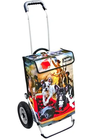 JAMES Einkaufstrolley BULLDOG-REVOLUTION - stabiler Einkaufswagen mit individuellem Design, Handmade in Austria - Einkaufsbegleiter mit viel Stauraum - trägt 40kg - Verkäufer: Warenhaus 23