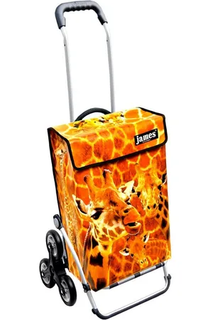 JAMES Einkaufstrolley GIRAFFEN - stabiler Einkaufswagen mit individuellem Design, Handmade in Austria - Einkaufsbegleiter mit viel Stauraum - trägt 40kg - Verkäufer: Warenhaus 23