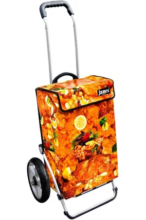 JAMES Einkaufstrolley SCHNITZEL - stabiler Einkaufswagen mit individuellem Design, Handmade in Austria - Einkaufsbegleiter mit viel Stauraum - trägt 40kg - Verkäufer: Warenhaus 23