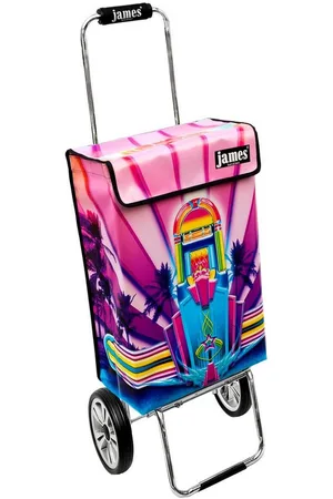 JAMES Einkaufstrolley JUKEBOX - stabiler Einkaufswagen mit individuellem Design, Handmade in Austria - Einkaufsbegleiter mit viel Stauraum - trägt 40kg - Verkäufer: Warenhaus 23
