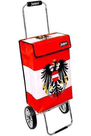 JAMES Einkaufstrolley AUSTRIA - stabiler Einkaufswagen mit individuellem Design, Handmade in Austria - Einkaufsbegleiter mit viel Stauraum - trägt 40kg - Verkäufer: Warenhaus 23