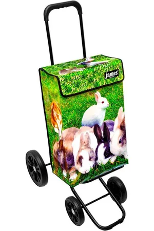 JAMES Einkaufstrolley RABBIT - stabiler Einkaufswagen mit individuellem Design, Handmade in Austria - Einkaufsbegleiter mit viel Stauraum - trägt 40kg - Verkäufer: Warenhaus 23