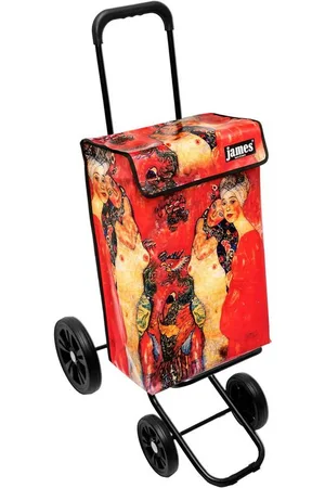 JAMES Einkaufstrolley KLIMTGIRLS - stabiler Einkaufswagen mit individuellem Design, Handmade in Austria - Einkaufsbegleiter mit viel Stauraum - trägt 40kg - Verkäufer: Warenhaus 23