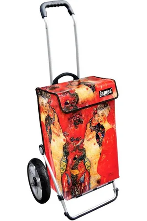 JAMES Einkaufstrolley KLIMTGIRLS - stabiler Einkaufswagen mit individuellem Design, Handmade in Austria - Einkaufsbegleiter mit viel Stauraum - trägt 40kg - Verkäufer: Warenhaus 23