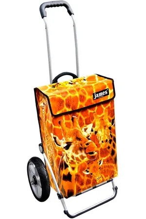 JAMES Einkaufstrolley GIRAFFEN - stabiler Einkaufswagen mit individuellem Design, Handmade in Austria - Einkaufsbegleiter mit viel Stauraum - trägt 40kg - Verkäufer: Warenhaus 23