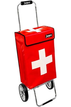 JAMES Einkaufstrolley SWISS - stabiler Einkaufswagen mit individuellem Design, Handmade in Austria - Einkaufsbegleiter mit viel Stauraum - trägt 40kg - Verkäufer: Warenhaus 23