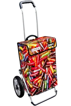 JAMES Einkaufstrolley MÄSSMOGGE - stabiler Einkaufswagen mit individuellem Design, Handmade in Austria - Einkaufsbegleiter mit viel Stauraum - trägt 40kg - Verkäufer: Warenhaus 23