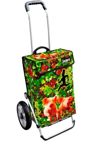 JAMES Einkaufstrolley LUCKY - stabiler Einkaufswagen mit individuellem Design, Handmade in Austria - Einkaufsbegleiter mit viel Stauraum - trägt 40kg - Verkäufer: Warenhaus 23