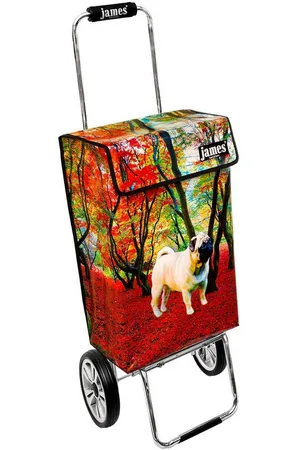 JAMES Einkaufstrolley MOPSI - stabiler Einkaufswagen mit individuellem Design, Handmade in Austria - Einkaufsbegleiter mit viel Stauraum - trägt 40kg - Verkäufer: Warenhaus 23