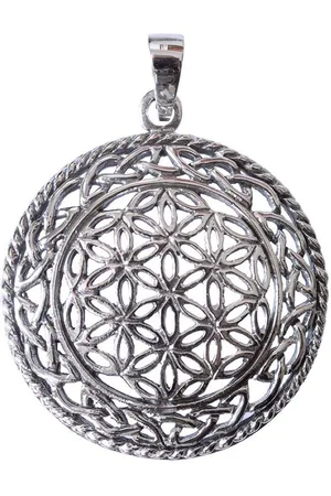 Saraswati Kettenanhänger Anhänger "Blume des Lebens" mit Endlosknoten Bronze versilbert 8,2g 3 - Verkäufer: Devananda