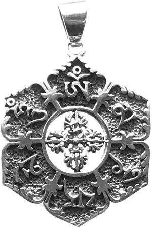 Saraswati Kettenanhänger Anhänger "Om Mani Padme Hum Doppel-Dorje" Silber 925 3cm, 6,9g. - Verkäufer: Devananda