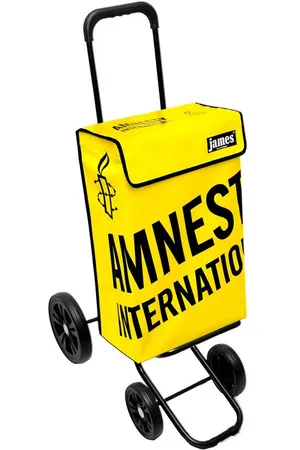 JAMES Einkaufstrolley AMNESTY-INTERNATIONAL - stabiler Einkaufswagen mit individuelle Design, Handmade in Austria - Einkaufsbegleiter mit viel Stauraum - trägt 40kg - Verkäufer: Warenhaus 23