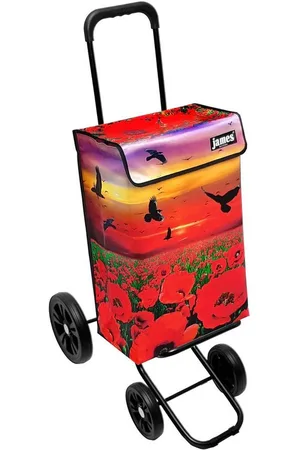 JAMES Einkaufstrolley POPPY - stabiler Einkaufswagen mit individuellem Design, Handmade in Austria - Einkaufsbegleiter mit viel Stauraum - trägt 40kg - Verkäufer: Warenhaus 23