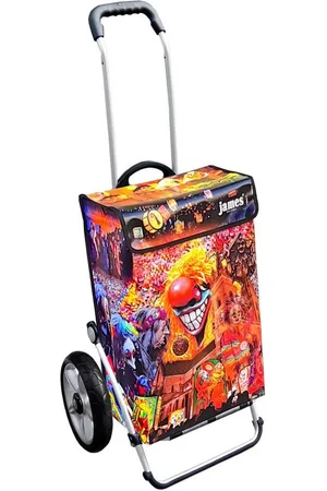 JAMES Einkaufstrolley FASNACHT - stabiler Einkaufswagen mit individuellem Design, Handmade in Austria - Einkaufsbegleiter mit viel Stauraum - trägt 40kg - Verkäufer: Warenhaus 23