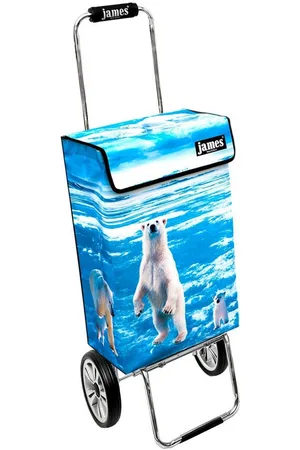 JAMES Einkaufstrolley ICEBEAR - stabiler Einkaufswagen mit individuellem Design, Handmade in Austria - Einkaufsbegleiter mit viel Stauraum - trägt 40kg - Verkäufer: Warenhaus 23