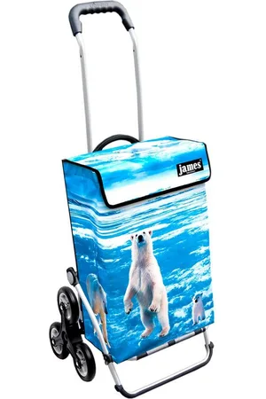 JAMES Einkaufstrolley ICEBEAR - stabiler Einkaufswagen mit individuellem Design, Handmade in Austria - Einkaufsbegleiter mit viel Stauraum - trägt 40kg - Verkäufer: Warenhaus 23