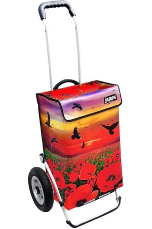 JAMES Einkaufstrolley POPPY - stabiler Einkaufswagen mit individuellem Design, Handmade in Austria - Einkaufsbegleiter mit viel Stauraum - trägt 40kg - Verkäufer: Warenhaus 23