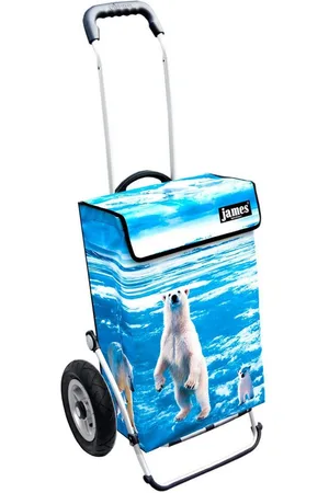 JAMES Einkaufstrolley ICEBEAR - stabiler Einkaufswagen mit individuellem Design, Handmade in Austria - Einkaufsbegleiter mit viel Stauraum - trägt 40kg - Verkäufer: Warenhaus 23