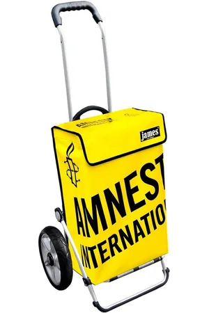 JAMES Einkaufstrolley AMNESTY-INTERNATIONAL - stabiler Einkaufswagen mit individuelle Design, Handmade in Austria - Einkaufsbegleiter mit viel Stauraum - trägt 40kg - Verkäufer: Warenhaus 23