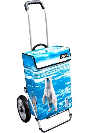 JAMES Einkaufstrolley ICEBEAR - stabiler Einkaufswagen mit individuellem Design, Handmade in Austria - Einkaufsbegleiter mit viel Stauraum - trägt 40kg - Verkäufer: Warenhaus 23