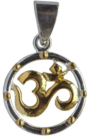 Saraswati Kettenanhänger Anhänger "Om Circle" Silber 925 vergoldet 1,5cm, 1,5g. - Verkäufer: Devananda