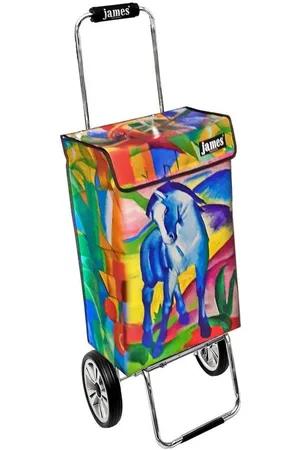 JAMES Einkaufstrolley BLUE-SPIRIT - stabiler Einkaufswagen mit individuellem Design, Handmade in Austria - Einkaufsbegleiter mit viel Stauraum - trägt 40kg - Verkäufer: Warenhaus 23