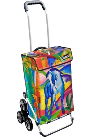 JAMES Einkaufstrolley BLUE-SPIRIT - stabiler Einkaufswagen mit individuellem Design, Handmade in Austria - Einkaufsbegleiter mit viel Stauraum - trägt 40kg - Verkäufer: Warenhaus 23