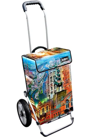 JAMES Einkaufstrolley BREMEN - stabiler Einkaufswagen mit individuellem Design, Handmade in Austria - Einkaufsbegleiter mit viel Stauraum - trägt 40kg - Verkäufer: Warenhaus 23