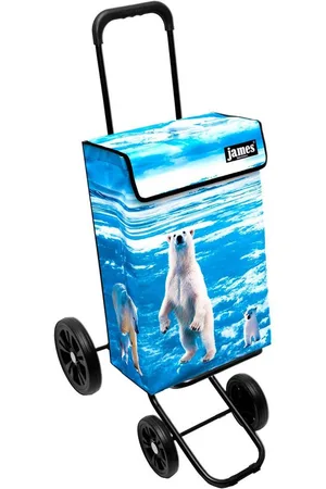 JAMES Einkaufstrolley ICEBEAR - stabiler Einkaufswagen mit individuellem Design, Handmade in Austria - Einkaufsbegleiter mit viel Stauraum - trägt 40kg - Verkäufer: Warenhaus 23