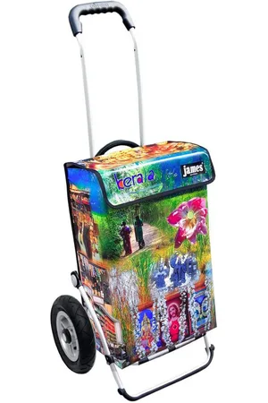 JAMES Einkaufstrolley KERALA - stabiler Einkaufswagen mit individuellem Design, Handmade in Austria - Einkaufsbegleiter mit viel Stauraum - trägt 40kg - Verkäufer: Warenhaus 23