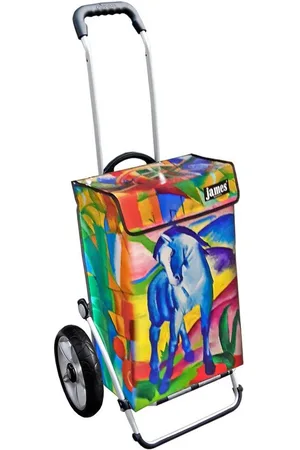 JAMES Einkaufstrolley BLUE-SPIRIT - stabiler Einkaufswagen mit individuellem Design, Handmade in Austria - Einkaufsbegleiter mit viel Stauraum - trägt 40kg - Verkäufer: Warenhaus 23