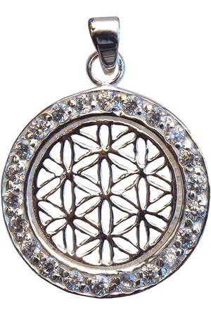Saraswati Kettenanhänger Anhänger "Blume des Lebens" mit 22 Zirkonia Silber 925 2cm, 2,6g. - Verkäufer: Devananda