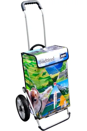 JAMES Einkaufstrolley SUEDTIROL - stabiler Einkaufswagen mit individuellem Design, Handmade in Austria - Einkaufsbegleiter mit viel Stauraum - trägt 40kg - Verkäufer: Warenhaus 23