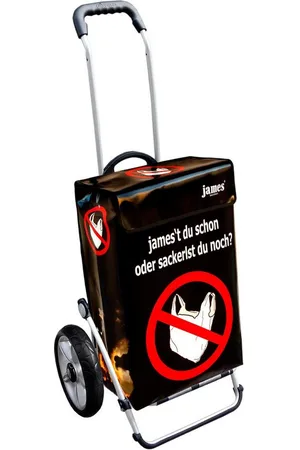 JAMES Einkaufstrolley NOPLASTIC-SACKL - stabiler Einkaufswagen mit individuellem Design, Handmade in Austria - Einkaufsbegleiter mit viel Stauraum - trägt 40kg - Verkäufer: Warenhaus 23
