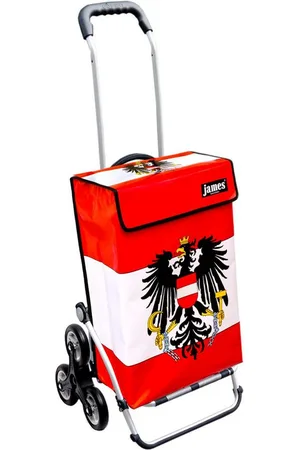 JAMES Einkaufstrolley AUSTRIA - stabiler Einkaufswagen mit individuellem Design, Handmade in Austria - Einkaufsbegleiter mit viel Stauraum - trägt 40kg - Verkäufer: Warenhaus 23