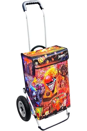 JAMES Einkaufstrolley FASNACHT - stabiler Einkaufswagen mit individuellem Design, Handmade in Austria - Einkaufsbegleiter mit viel Stauraum - trägt 40kg - Verkäufer: Warenhaus 23