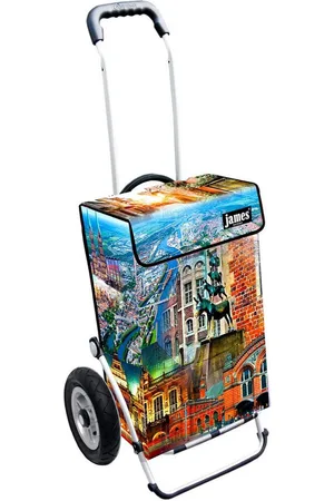 JAMES Einkaufstrolley BREMEN - stabiler Einkaufswagen mit individuellem Design, Handmade in Austria - Einkaufsbegleiter mit viel Stauraum - trägt 40kg - Verkäufer: Warenhaus 23