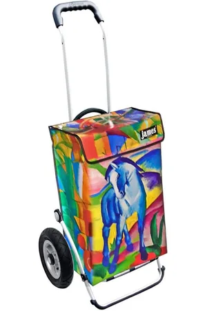 JAMES Einkaufstrolley BLUE-SPIRIT - stabiler Einkaufswagen mit individuellem Design, Handmade in Austria - Einkaufsbegleiter mit viel Stauraum - trägt 40kg - Verkäufer: Warenhaus 23