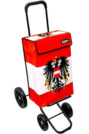 JAMES Einkaufstrolley AUSTRIA - stabiler Einkaufswagen mit individuellem Design, Handmade in Austria - Einkaufsbegleiter mit viel Stauraum - trägt 40kg - Verkäufer: Warenhaus 23