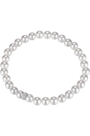 Firetti Perlenarmband Schmuck Geschenk Silber 925 Armschmuck Armkette Rondell, mit Zirkonia (synth), mit Amazonit- oder Muschelperlen