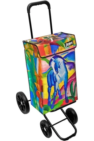 JAMES Einkaufstrolley BLUE-SPIRIT - stabiler Einkaufswagen mit individuellem Design, Handmade in Austria - Einkaufsbegleiter mit viel Stauraum - trägt 40kg - Verkäufer: Warenhaus 23