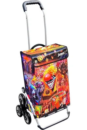 JAMES Einkaufstrolley FASNACHT - stabiler Einkaufswagen mit individuellem Design, Handmade in Austria - Einkaufsbegleiter mit viel Stauraum - trägt 40kg - Verkäufer: Warenhaus 23