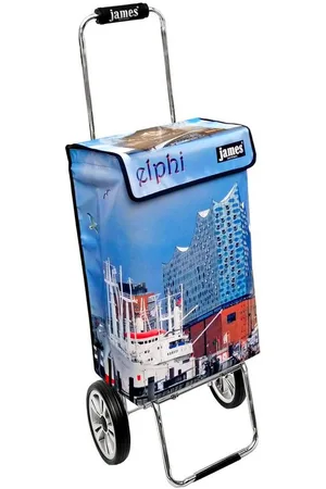 JAMES Einkaufstrolley ELPHI - stabiler Einkaufswagen mit individuellem Design, Handmade in Austria - Einkaufsbegleiter mit viel Stauraum - trägt 40kg - Verkäufer: Warenhaus 23