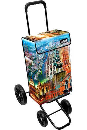 JAMES Einkaufstrolley BREMEN - stabiler Einkaufswagen mit individuellem Design, Handmade in Austria - Einkaufsbegleiter mit viel Stauraum - trägt 40kg - Verkäufer: Warenhaus 23